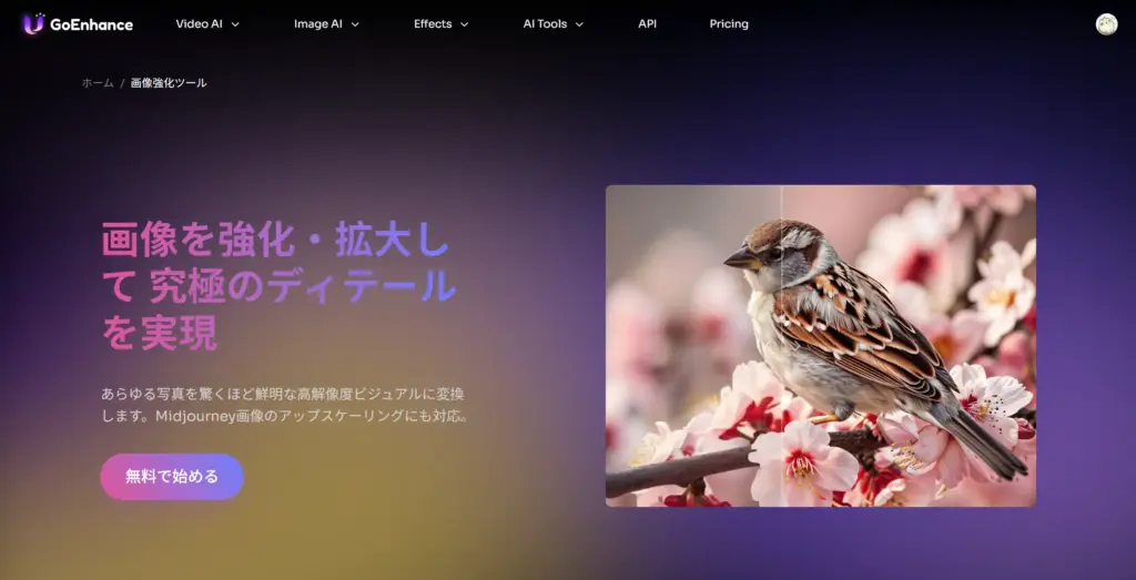 GoEnhance.ai 画像強化ツール
