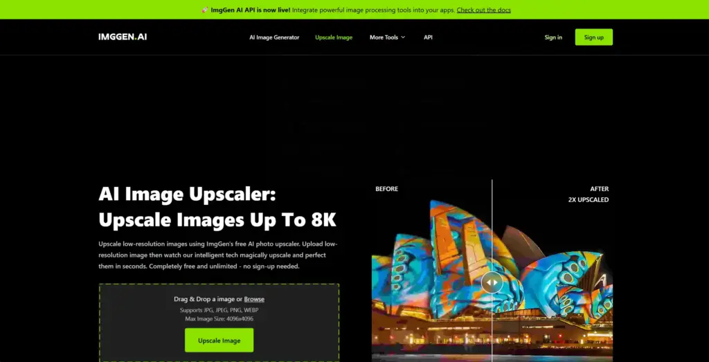 ImgGen.AI Upscale Image