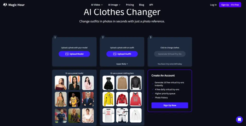 Magic Hour AI Clothes Changer