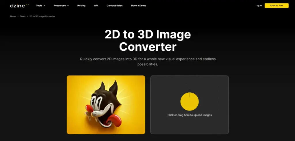 Dzine.ai 2Dから3Dへの画像コンバーター