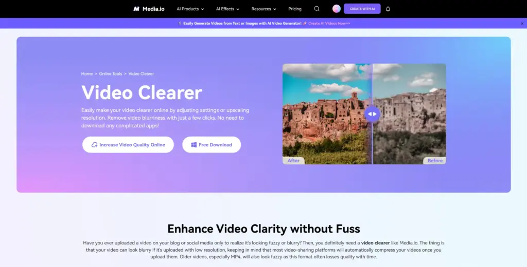Media.io ビデオクリア