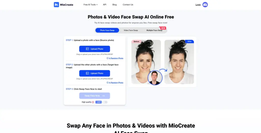 MioCreate フェイススワップ