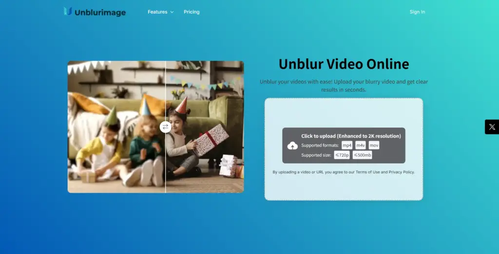 UnblurImage.ai 動画のモザイクを消すツール