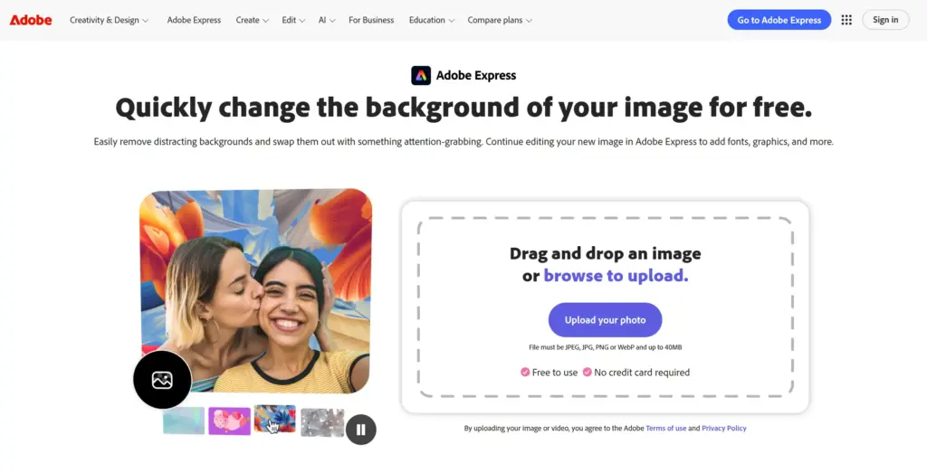 Adobe Express背景色の変更