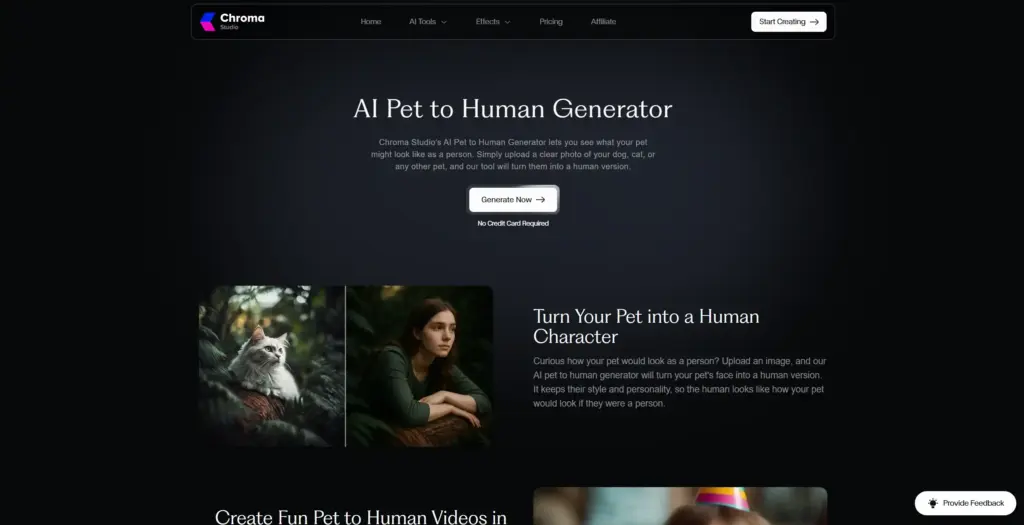 Chroma Studio ペットを人にするAI