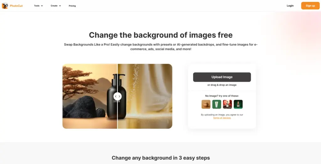 PhotoCut 無料の背景変更ツール