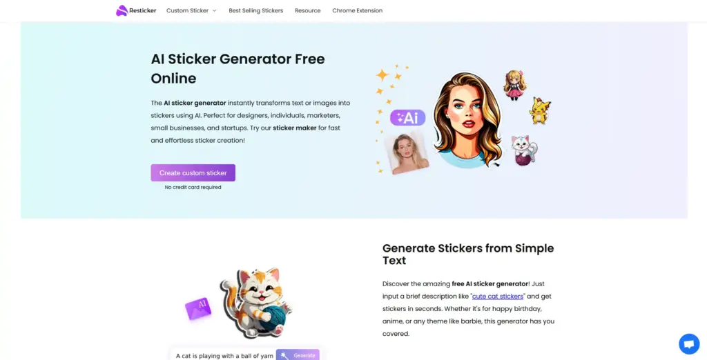 ReSticker.AI無料AI ステッカージェネレーター