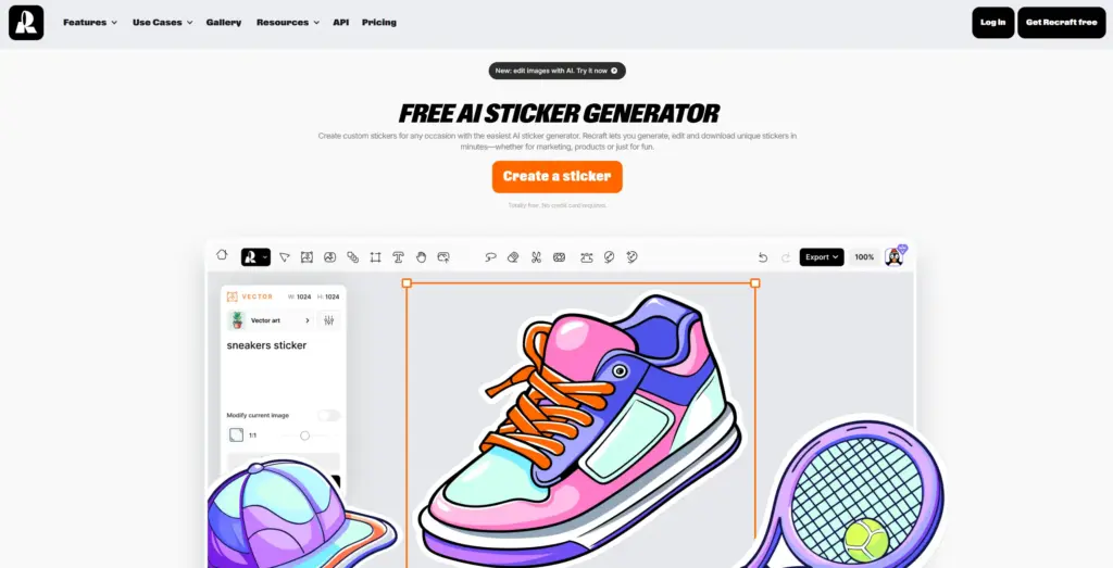 Recraft 無料AI ステッカージェネレーター