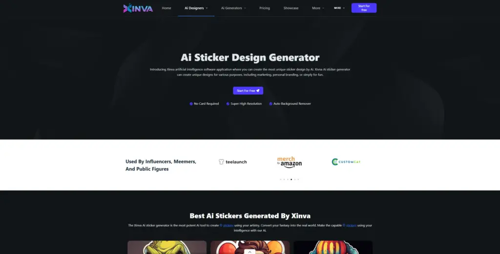 Xinva.AI AIステッカーデザインジェネレーター
