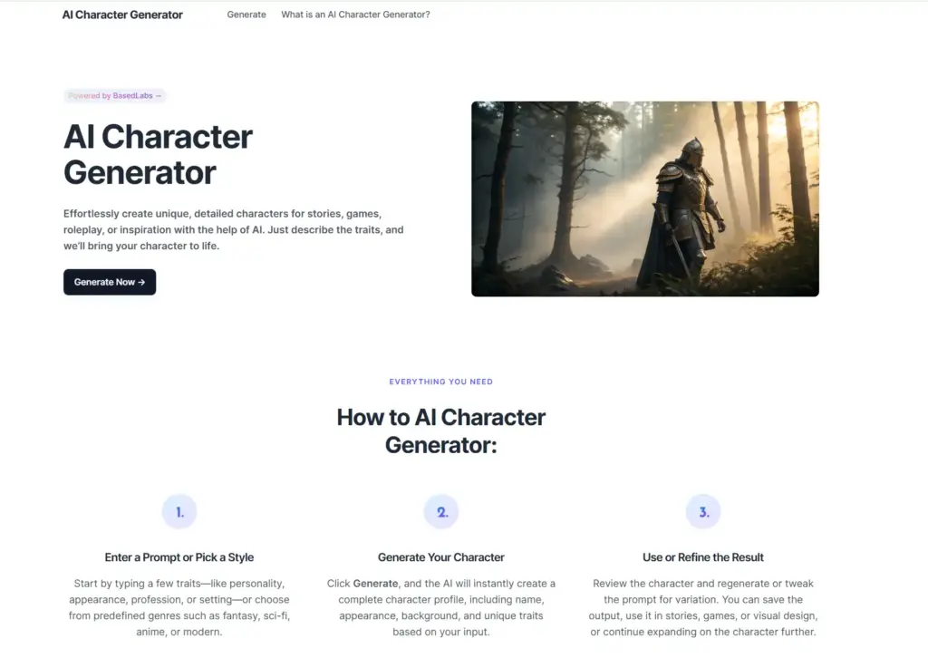 AI Character Generator - 専門特化ツール