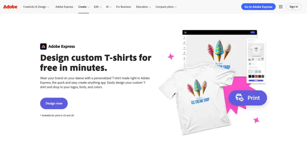 Adobe Express オリジナルTシャツデザイン