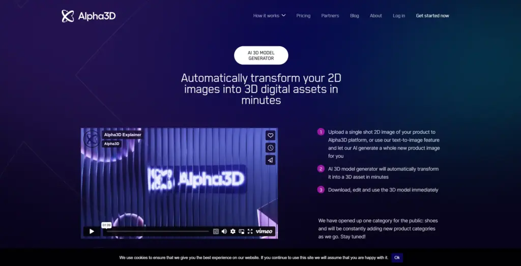 Alpha3D AI 3Dモデルジェネレーター