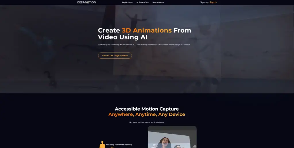 DeepMotion 3Dアニメーション