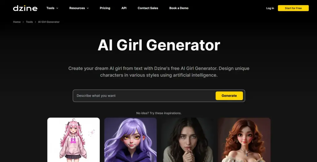 Dzine.ai AI美女ジェネレーター