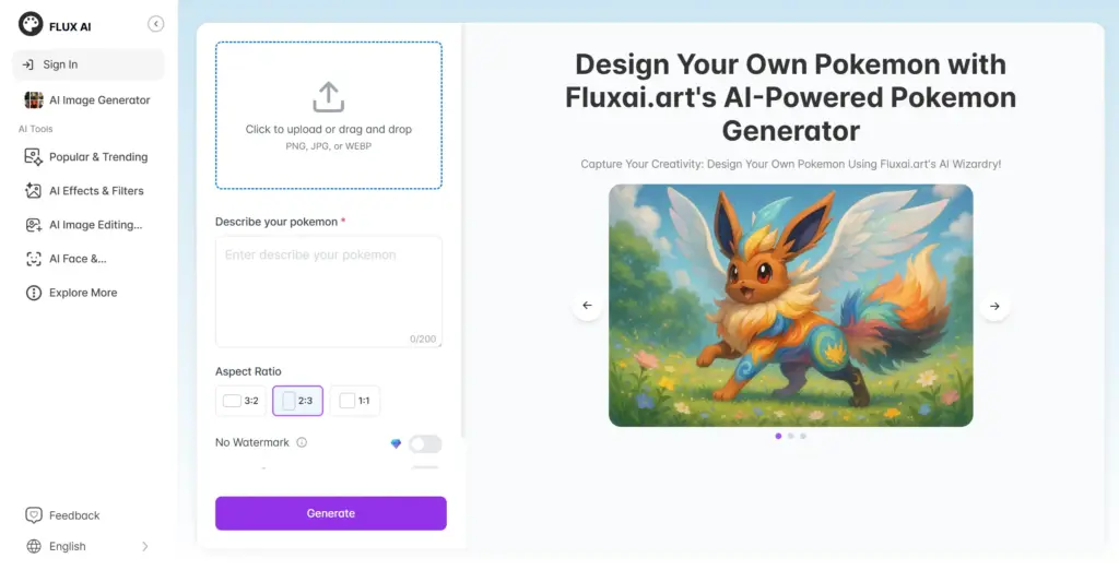 FluxAI ポケモンジェネレーター