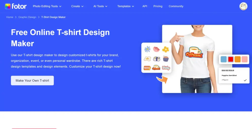 Fotor AI Tシャツメーカー