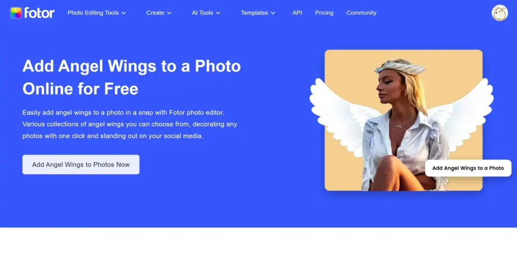 Fotor 写真に天使の翼を追加