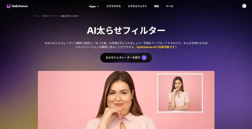 GoEnhance AIファットフィルター
