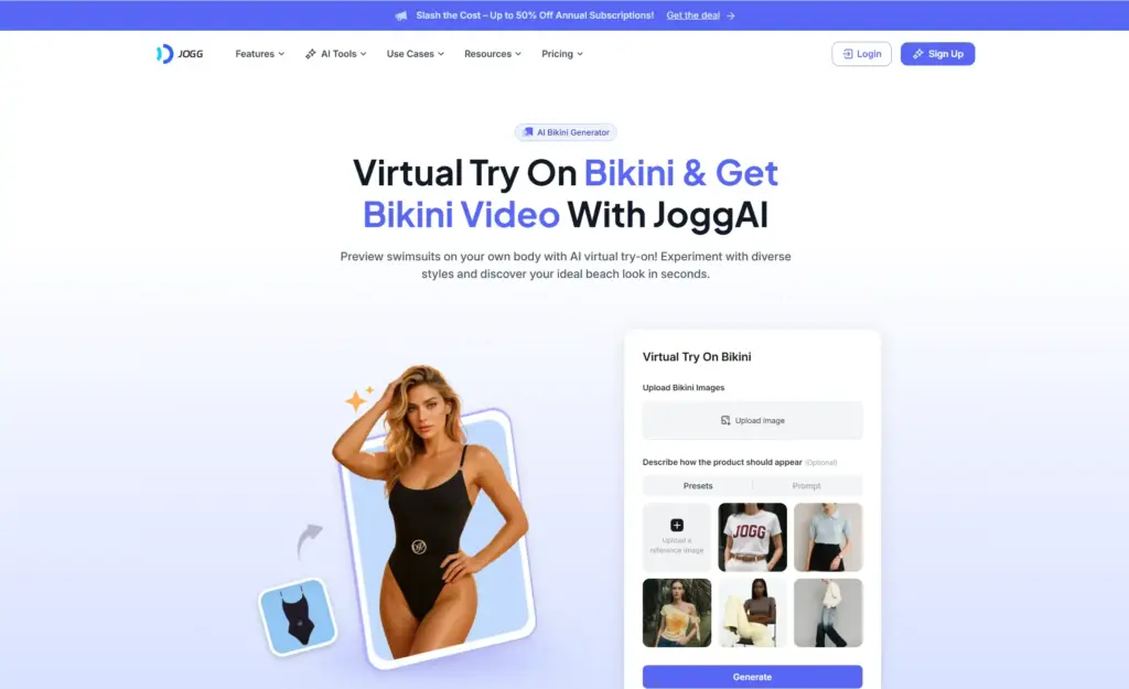 Jogg.ai バーチャル水着試着ツール