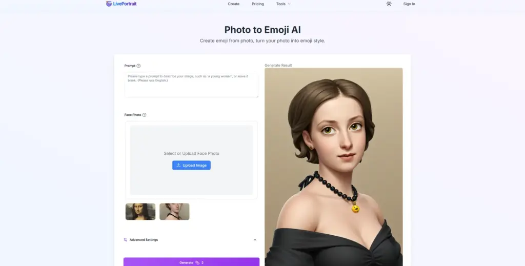 LivePortrait 写真から絵文字を作るAI
