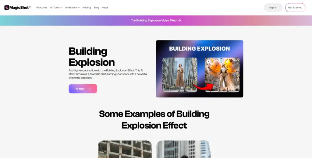MagicShot AI - 建物爆発エフェクト