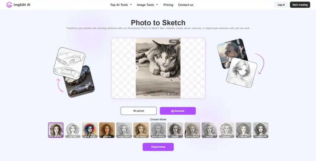 Photo-to-sketch.ai スケッチ変換ツール