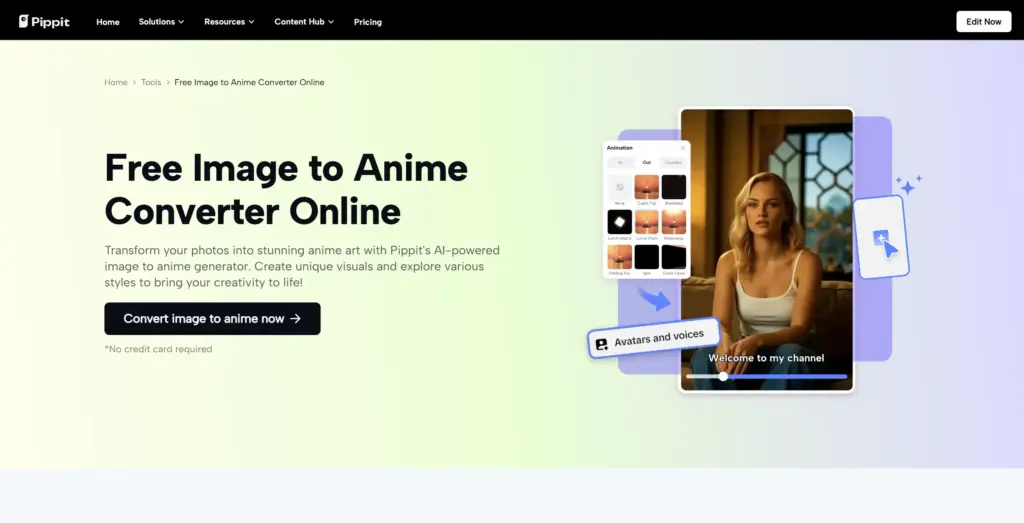 Pippit AI アニメ変換