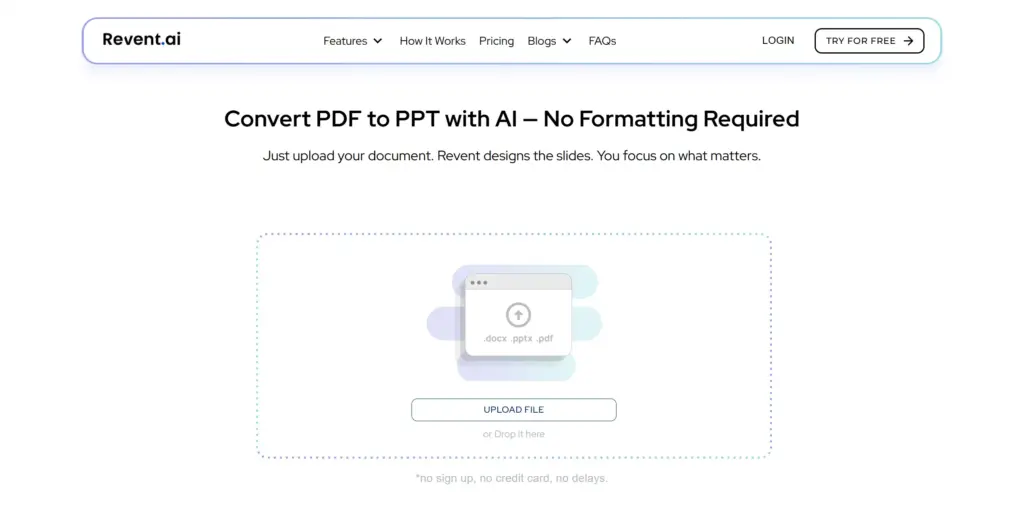 Revent.AI 登録不要のAI PDF変換ツール