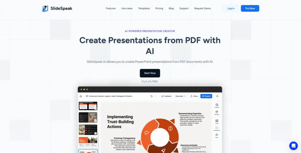 SlideSpeak PDFをAIでスライド化