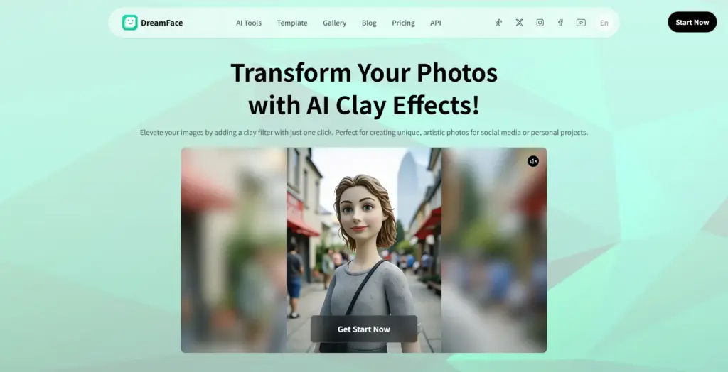 DreamFaceApp AIクレイフィルター