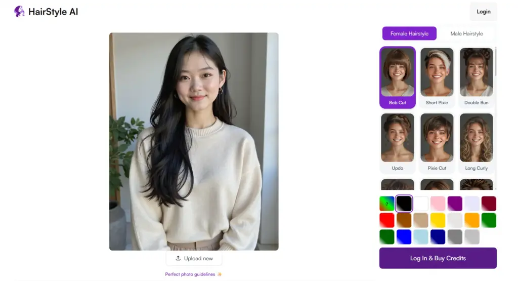 Hair-Style.ai ボブヘアカットフィルター