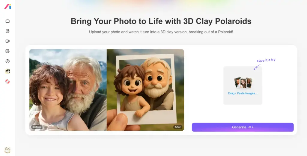 LogoAI 3Dクレイポラロイド