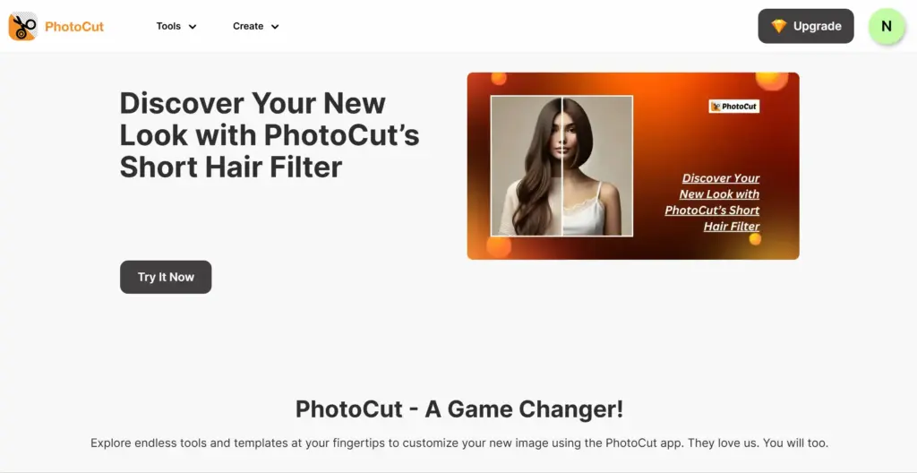 PhotoCut.ai ショートヘアフィルター