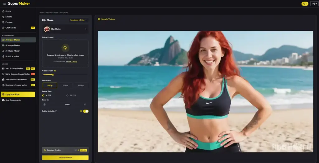 Supermaker.ai ヒップシェイクジェネレーター
