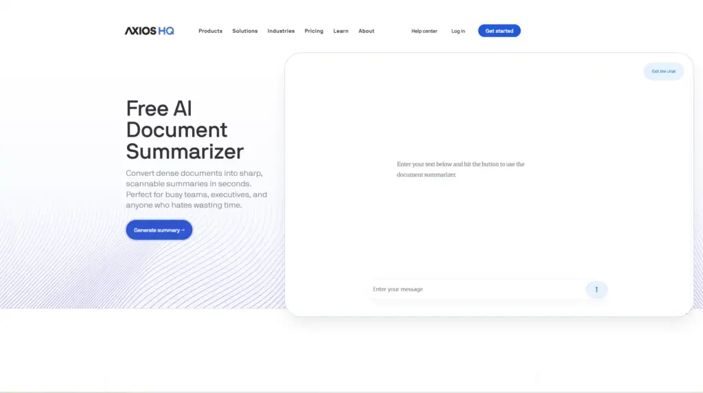 AxiosHQ AI ドキュメント要約ツール