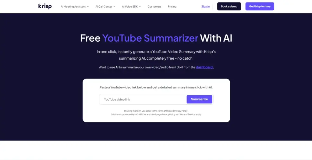 Krisp YouTube動画要約ツール