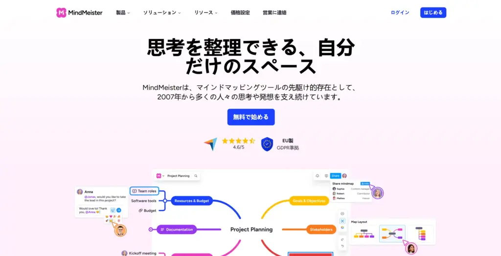 MindMeister オンラインマインドマップ