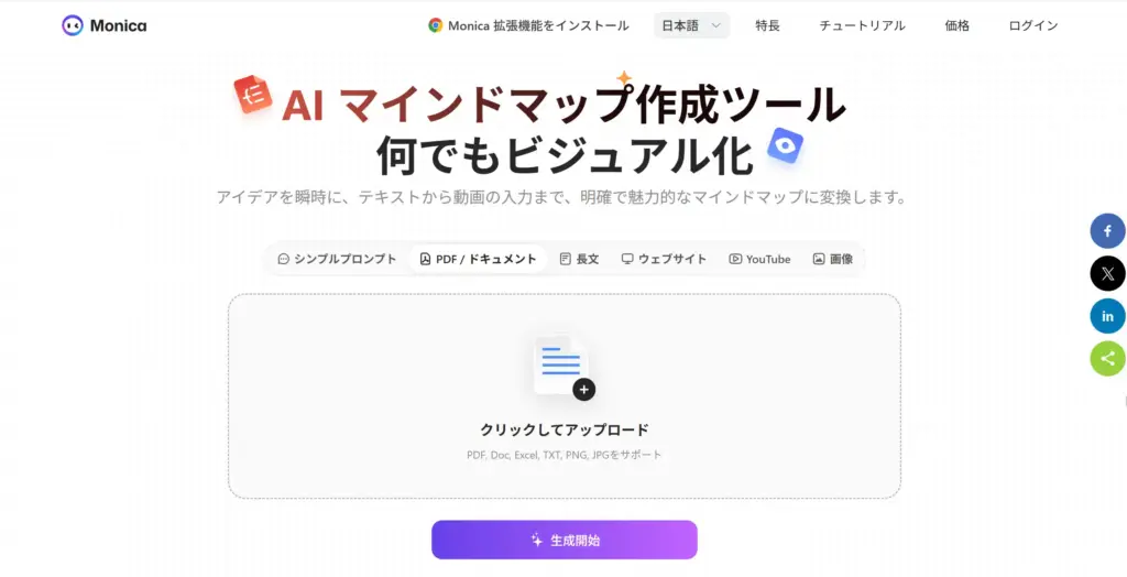Monica AI マインドマップメーカー