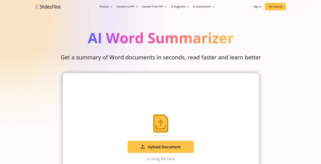 SlidesPilot AI Word要約ツール