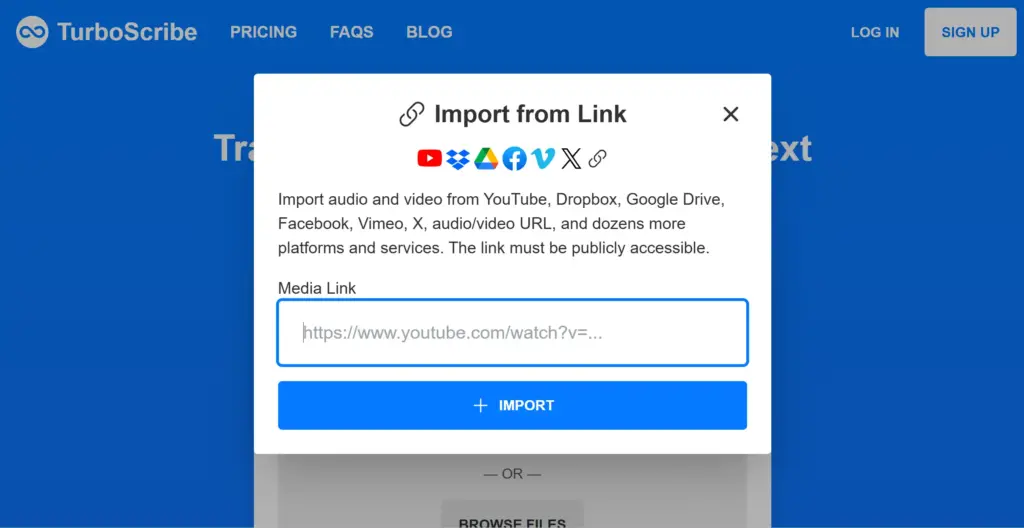 TurboScribe YouTube動画をテキストに変換