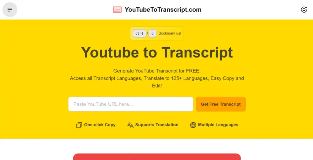 YouTubeToTranscript