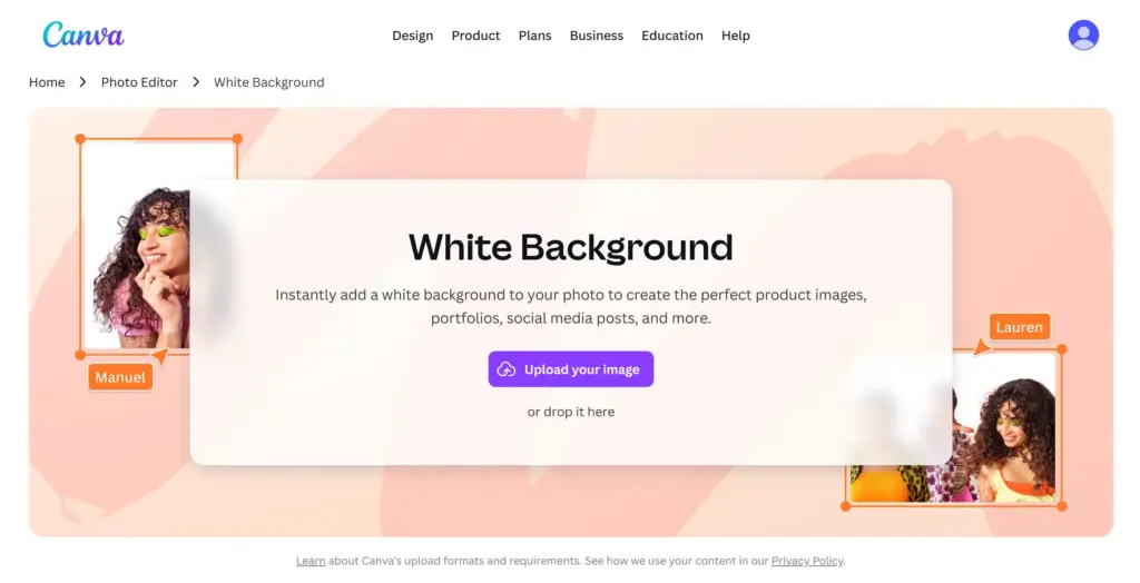 Canva - 白い背景を写真に追加