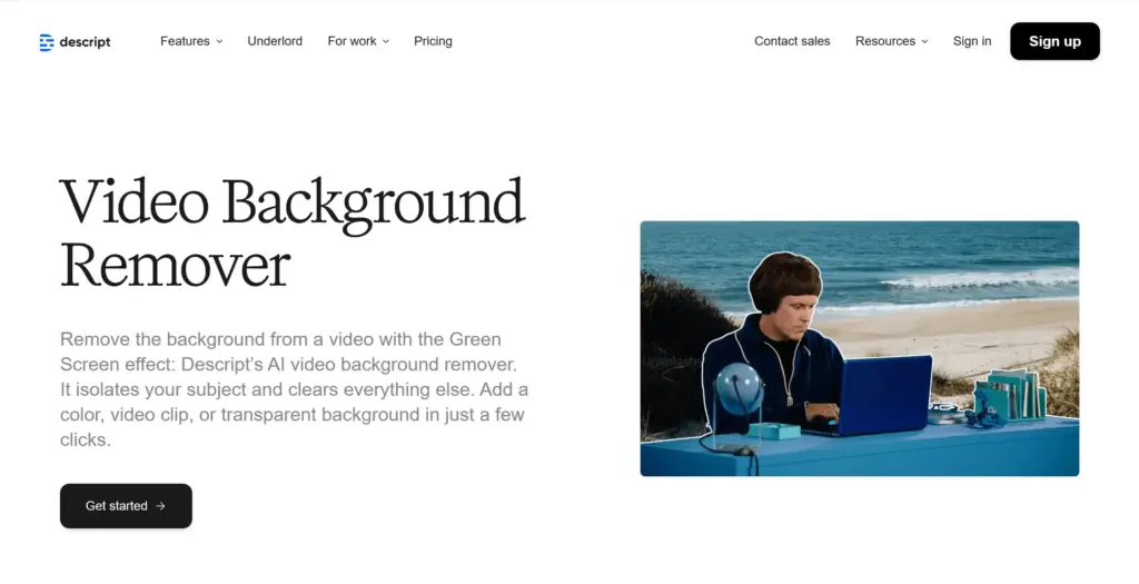 Descript 動画背景除去