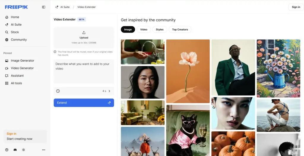 Freepik Pikaso 動画延長