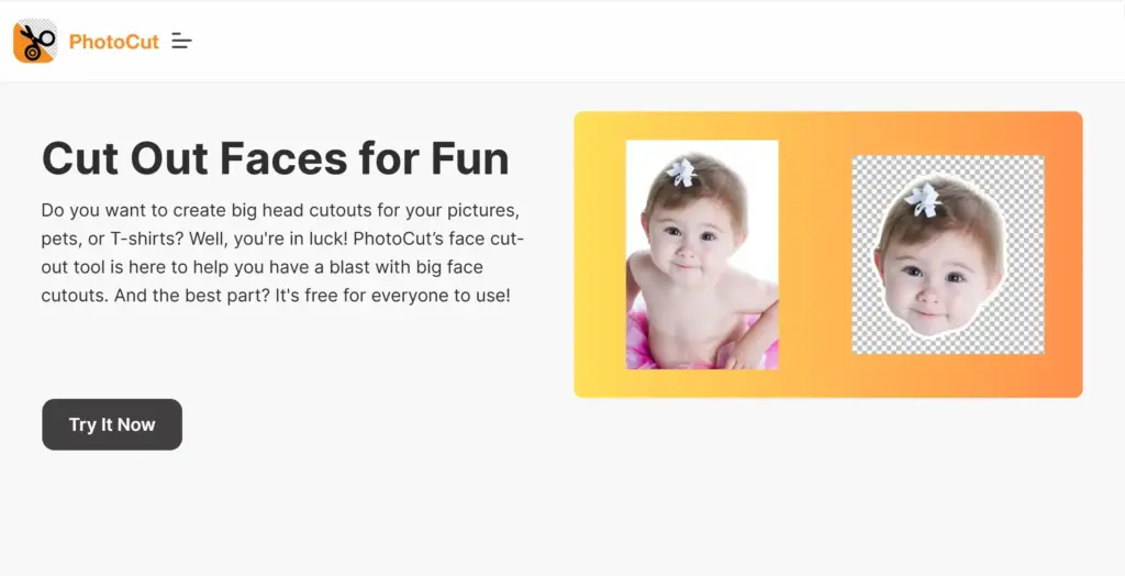 Photocut.ai 写真の顔切り抜きツール