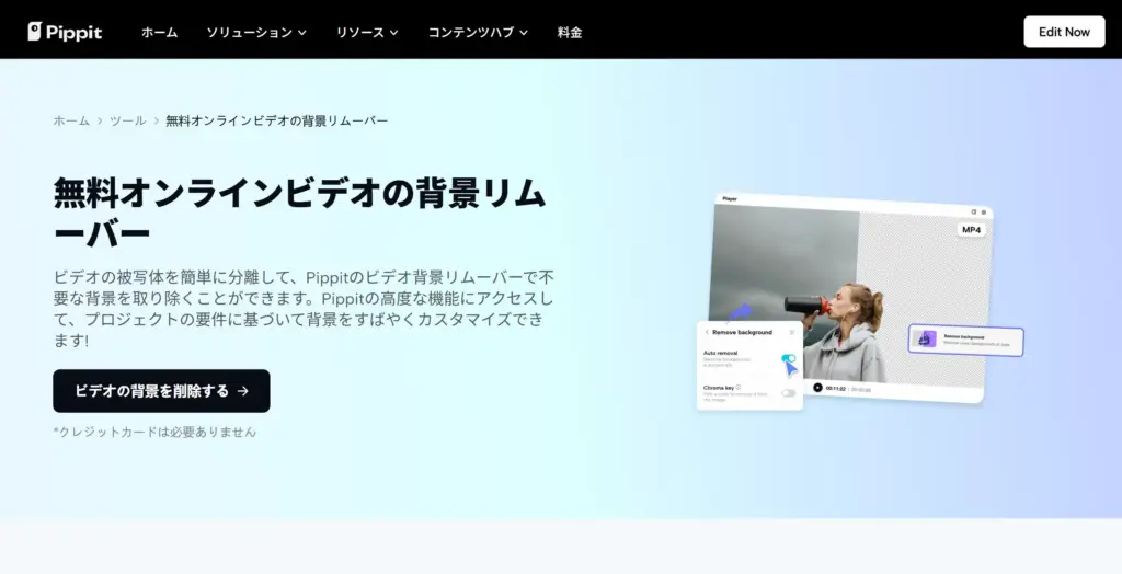 Pippit AI ビデオ背景リムーバー