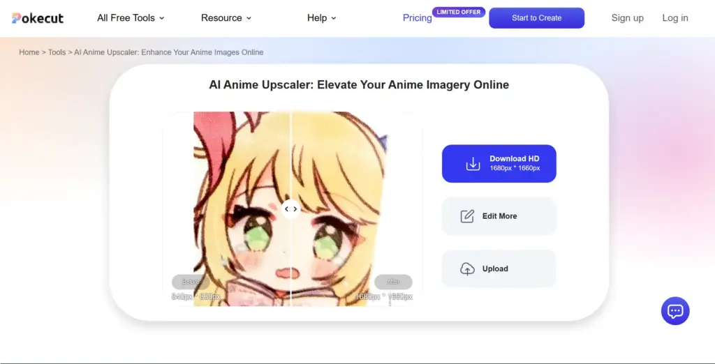 Pokecut AIアニメアップスケーラー