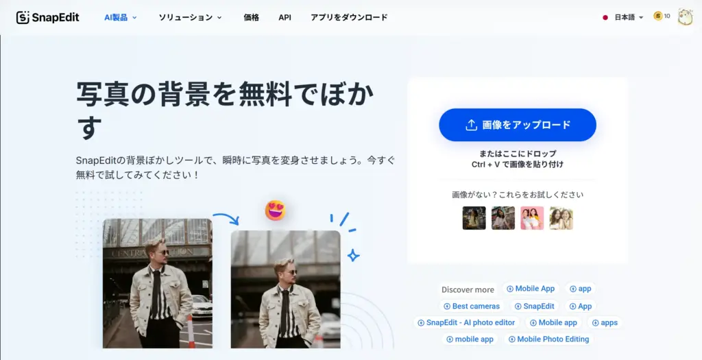 Snapedit - 写真の背景を無料でぼかす