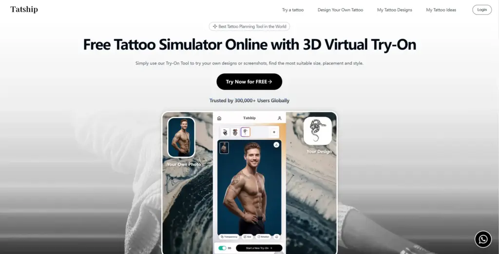 Tatship タトゥー3Dバーチャル試着