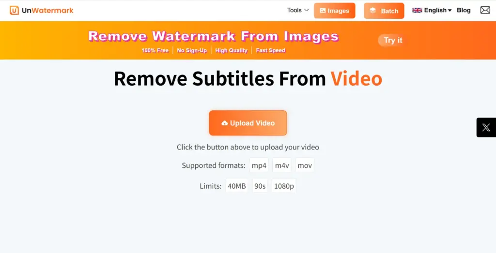 Unwatermark.ai 動画の字幕を消すツール